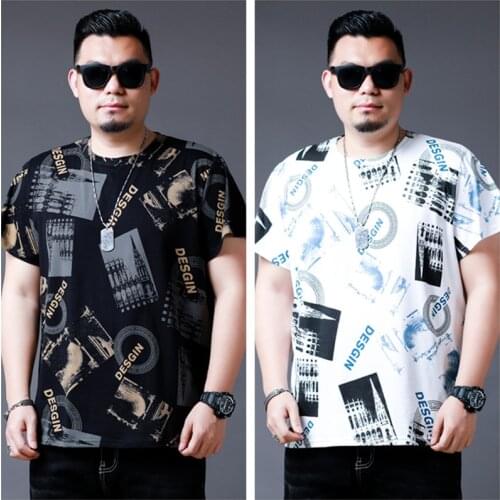 Summer Tops Men White Tshirt 9XL 10XL Oversized Black Ice Cotton Loose Short Sleeve Plus Size 6XL 7XL 8XL 150KG Cool T Tee Shirt