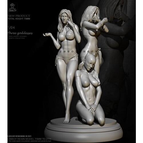 75mm 1/24 Resin model kits figure beauty colorless and self-assembled TD-2774
