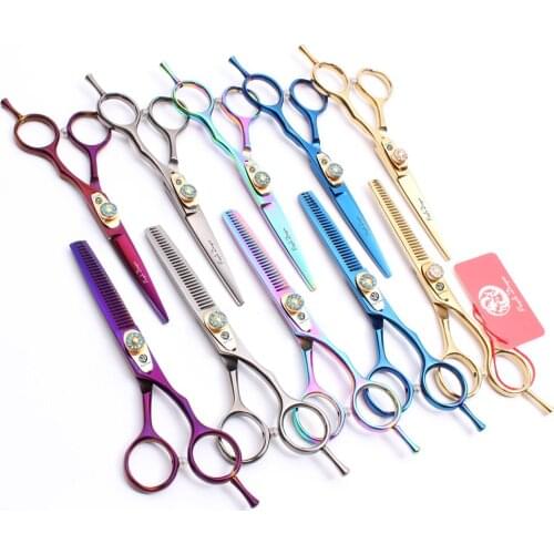 6.0" 17.5cm Japan Stainless Purple Dragon Hairdressing Scissors Thinning Shears Normal Scissors Professional Hair Scissors Z1020