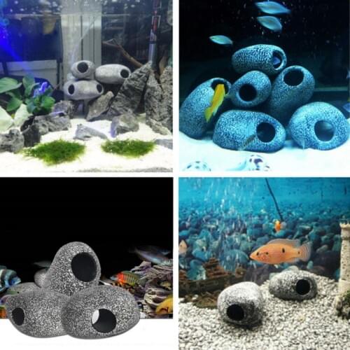 Aquarium substrate Aquarium Fish Tank Shrimp Aquarius Plants Aquarium Decor Ceramic Rock Cave Ceramic Stones