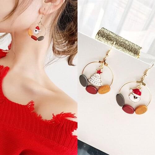 Hot Winter Christmas Earrings Asymmetrical Long Earring For Women Christmas Gift Party Wedding Stud Earrings Statement Wholesale