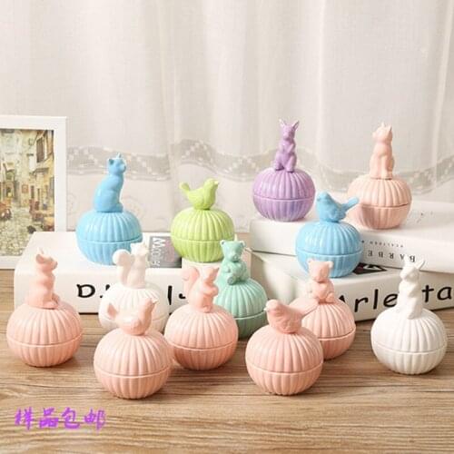 Multicolor Small animal ceramic jar jewelry box wedding earrings earrings necklace accessories storage tank ceramic sugar gift