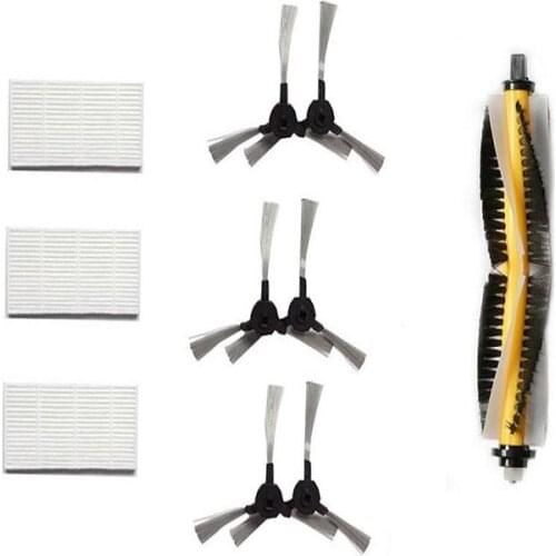 Bristle Brush +3pcs hepa filter + 6pcs Side Brushes Robot Vacuum Cleaner Parts HEPA Filter for Proscenic 780T 790T