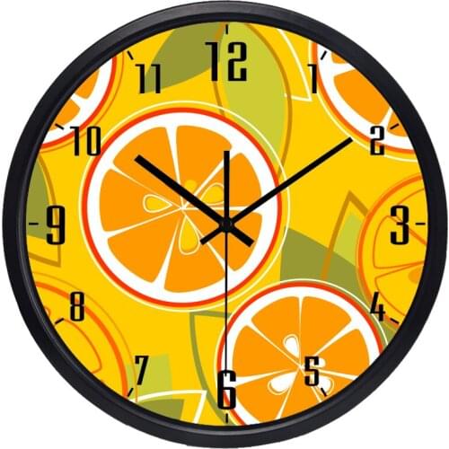 Modern Lemon Wall Decoration Wall Clock With Glass Cover Face Fashion Beautiful Home Decoration Kitchen Wall Clock Watch