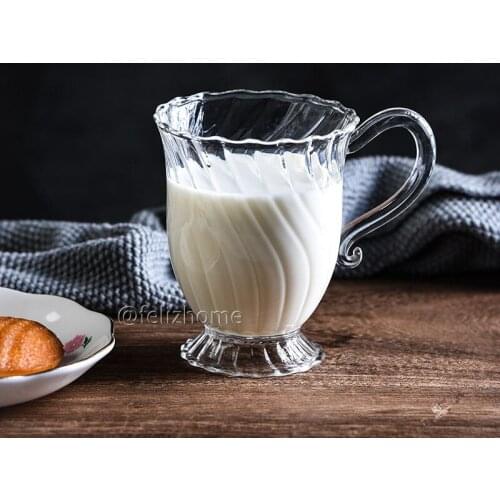 British style heat-resistant glass mug breakfast milk cup afternoon tea cup classical