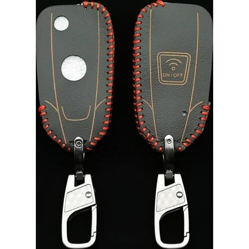 High Quality Leather Key Case Cover For Yamaha TMAX 530 DX SX Motorcycle 2015-2017 Motorcycle Smart Key Bag Fob Protect Shell