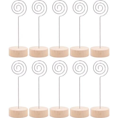 1PCS New Wooden Photo Clip Round Base Note Clip Postcard Message Clip Wedding Supplies Party Home Decoration Note Clip