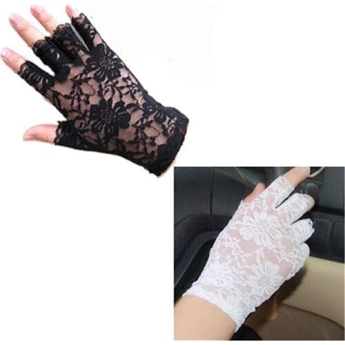 Women vintage stunning gothic sun protection lace lace gloves sexy UV protection smart gloves fingerless mittens new