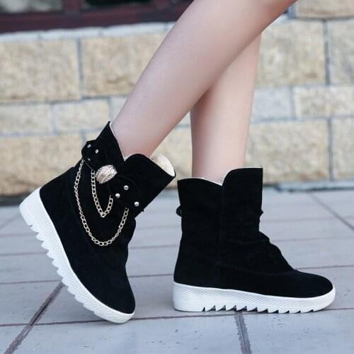 Women Deep Mouth Snow Boots Womens Casual New Style Korean Short Boots Womens Single Boots