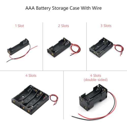 1pcs 1x 2x 3x 4x AAA Battery Box Case Holder With Wire Leads ABS Plastic Battery Box Connecting Solder For 1-4pcs AAA Batteries