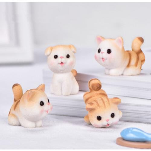 1 Piece Naughty Kitten Pet Cat Small Statue Figurine Crafts Children Figure Ornament Miniatures Home Decoration