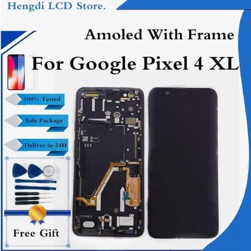 100% Tested For Google Pixel 4 LCD Display Touch Screen Digitizer Assembly Replacement With Frame For Google Pixel 4 XL Display