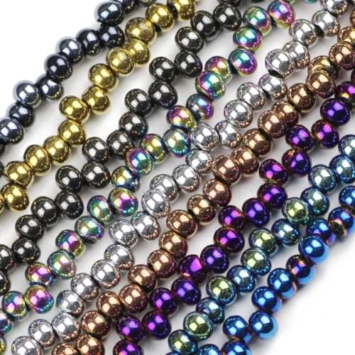 JHNBY Earrings ball Austrian crystal beads 4x6mm 100pcs plated color Round Loose beads Jewelry bracelet accessories making DIY