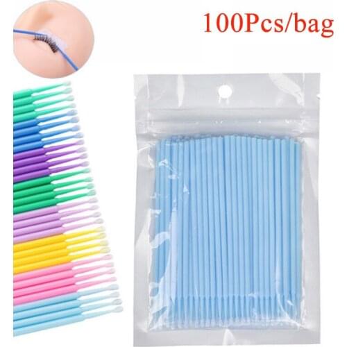 100Pcs/bag Disposable Micro Brush Eyelashes Extension Individual Lash Removing Swab Micro Brush For Eyelash Extension Tools