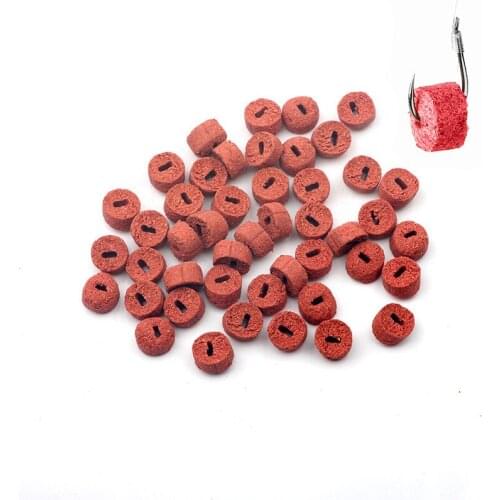 100pcs Carp Fishing Lure Red Carp Soluble Fishing Hollow Bait Grass Carp Baits Fishing Baits Lure Formula Insect Particle