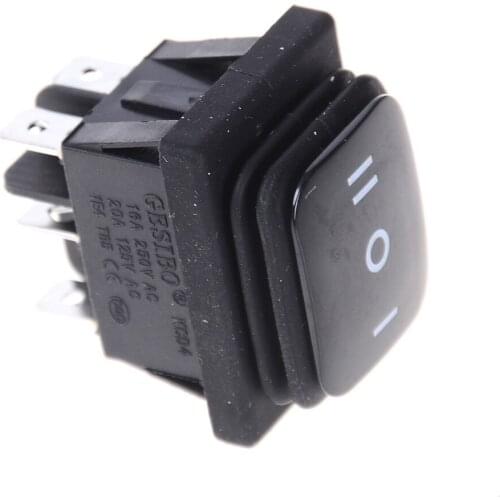 12V 6Pin DPDT Rocker Switch Waterproof Self Locking Rectangle Momentary Car Boat On-off-On Black