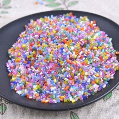 15 Colors 2x3mm 1000pcs silvery LINED Crystal Glass Spacer beads, Czech Seed Tube Beads For Jewelry Handmade DIY BLGZ01