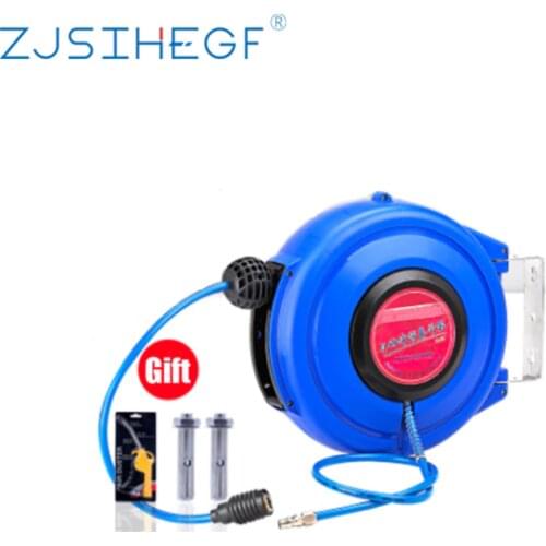 15M 12*8MM Automotive Air Hose Reel Gas Drums Pneumatic Hose Yarn Clamping Tube Retractable Reel Telescopic Drum