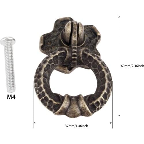 1x Vintage Furniture Door Pull Handle Cabinet Dresser Drawer Knobs Ring Handle Furniture Hareware