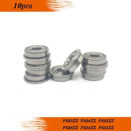 Free shipping 10pcs F623ZZ F624ZZ F625ZZ F626ZZ F634ZZ F635ZZ Flange Ball Bearing