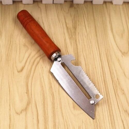 Large Stainless Steel Wood Handle Four with A Plane The Kitchen Multi-function Paner Fruit Peeler