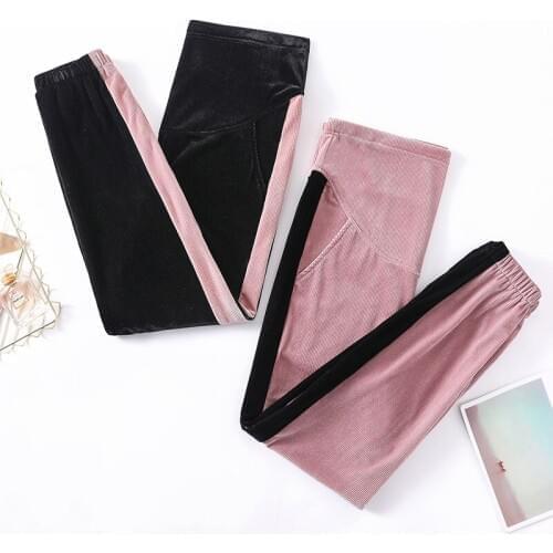 Pregnant womens pants fashion color bottom sports pants loose pants pregnant womens casual pants Spring and Autumn