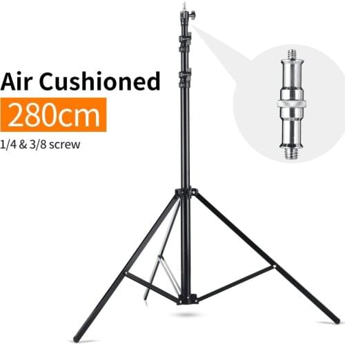 2.8 Meter / 9 ft Quick Installation Air Cushioned Heavy Duty Studio Light Stand with Intermediate Telescopic Support