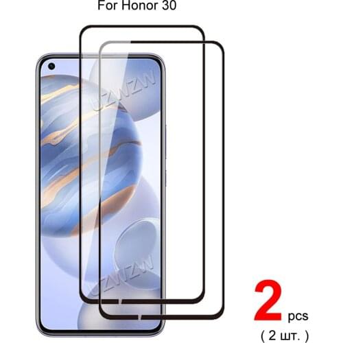 2pcs Full Cover Tempered Glass For Honor 30 Screen Protector Protective Glass Guard Film