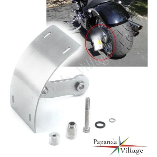 For Suzuki Boulevard M109R Motorcycle Swingarm Curved Vertical Side Mount License Plate Tag Holder Bracket Silver 2006-2013 2012