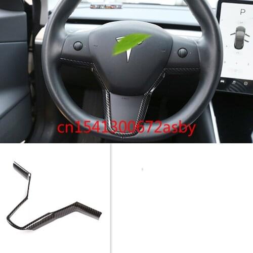 For Tesla model3 Steering wheel button decorative frame special car interior sticker sequins car accessories