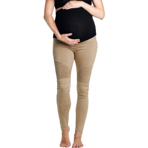 Maternity Bottoming Jeans High Waist Trousers Over-the-belly Maternity Leggings Slim Pants Casual Joggers Elastic Pants Dropship