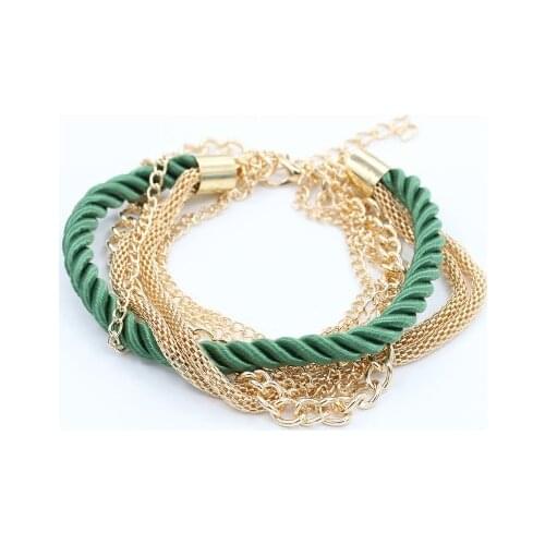 European and American fashion hand-woven bracelet jewelry multi-layer leather rope twist bracelet