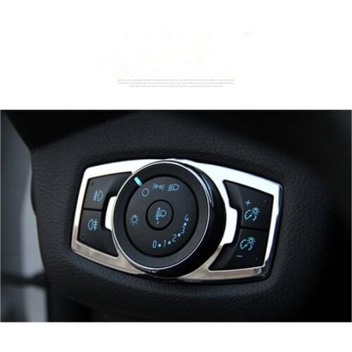 HEAD LIGHT HEADLIGHT LAMP SWITCH BUTTON PANEL CHROME COVER TRIM ACCESSORIES For Ford Fusion Mondeo 2013 2014 2015