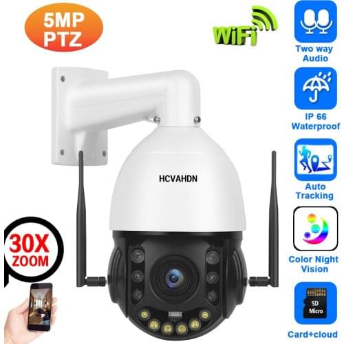 5MP Wifi IP PTZ Monitoring cameras Outdoor 30X Optical Zoom 2 Way Audio Wireless Security Surveillance Camera 1080P Sony IXM335