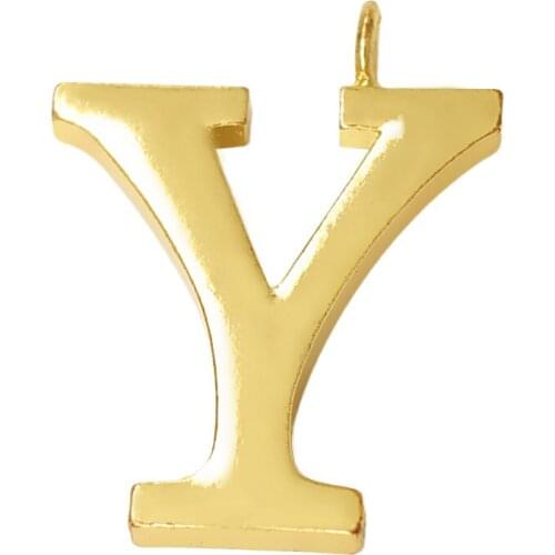 Exquisite Large Size English Letter Y Gold Pendant for Alphabet Letter Label Jewelry Making customizable