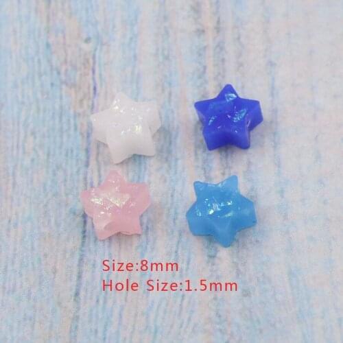 Jaymaxi New Synthetic Opal DIY Jewelry Stars Resin 11.5mm Craft Pentagram Beads 4 Colors Hole Size 1.5mm Wholesales 20Piece/lot