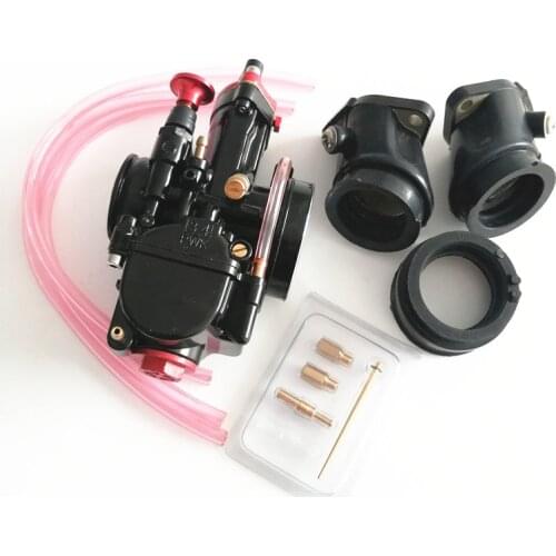Black Motorcycle Carburetor with Carburetor Intake Manifold Carburador Pwk Mikuni 34 Universal 34mm Motocross Power Jets