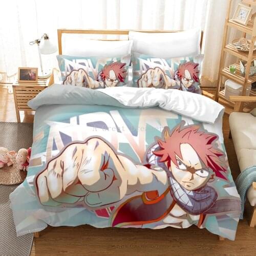 3D Fairy Tail Bedding Set Anime Duvet Covers Pillowcases Cartoon Bed Linens Bedspreads For Boys Gift Bed Linen