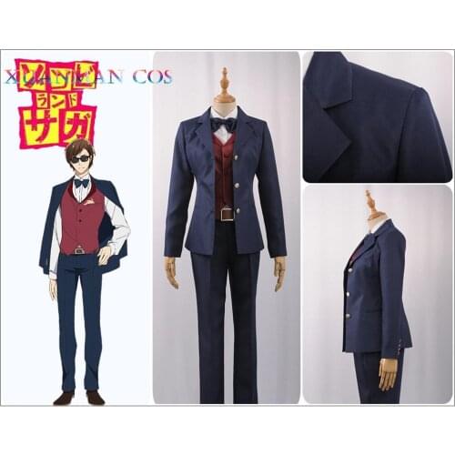 Anime zombie land saga Cosplay Costume Kotaro Tatsumi Jacket Vest Pants Blue Male Suit Manager Boss Cosplay