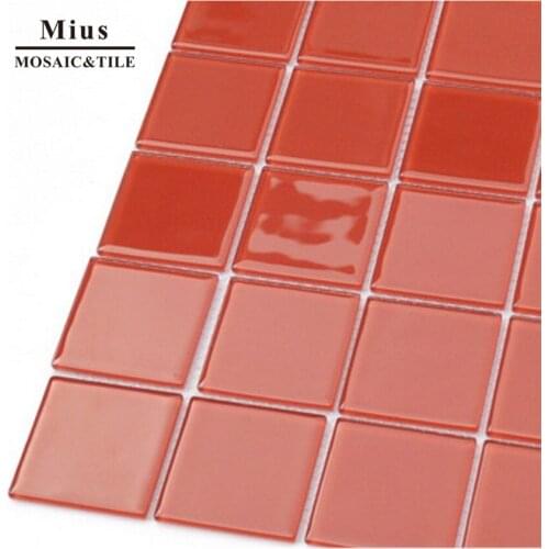 Red white crystal glass mosaic tile pattern