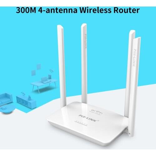 LV-WR08 300Mbps Wireless Router High-speed WiFi Router with 4 External Antennas Support WPA/WPA2 Encryption White 2.4G Router