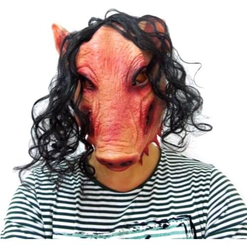 Halloween Horror Pig Head Mask With Pig Head Mask Masquerade Props Halloween Spoof Horror Hood