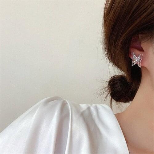 Trend Fashion Earrings For Women Korean Butterfly Earrings Earrings Hollow out Iuxurious Rhinestone Cute Earrings party Jewelry