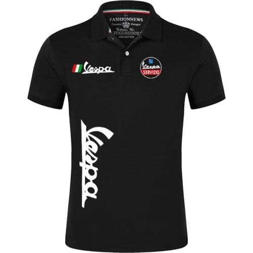 2021 NEW Summer Mens Vespa Logo Polo Casual Short Sleeves Man Tops Outdoor Customize T-shirts Solid color Tshirts Tee