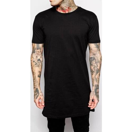 US Hip Hop Mens size LONGLINE T-SHIRT SHORT SLEEVE MEN T SHIRT TALL TSHIRT NEW ARRIVAL MENS TOP TEE SHIRTS