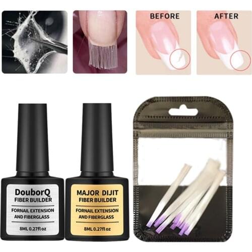 HOT Set SALE Nail Extension Fiberglass Gel Fake Tips Builder Glass Fibers UV Varnish Lacquer