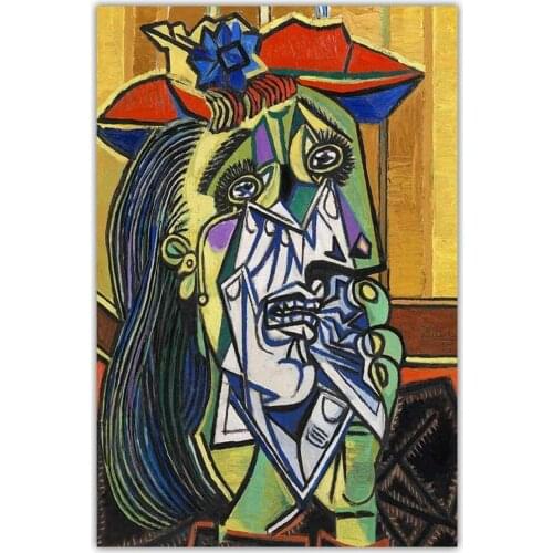 Hazard Labels Weeping Woman by Pablo Picassos House Unique Style Metal Tin Signs Vintage Look Sign Poster Plaque for Store