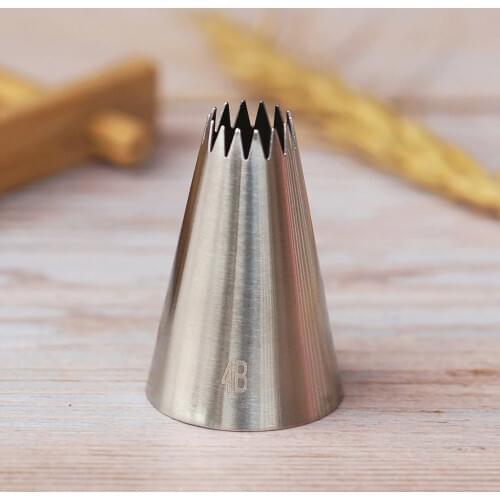 #4B Stainless Steel Nozzle Open Star Tip Pastry Cookies Tools Icing Piping Nozzles Cake Decorating Cupcake Medium Size