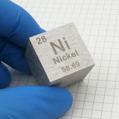 Nickel Metal 1 Inch 25.4mm Density Cube 99.5% Pure for Element Collection