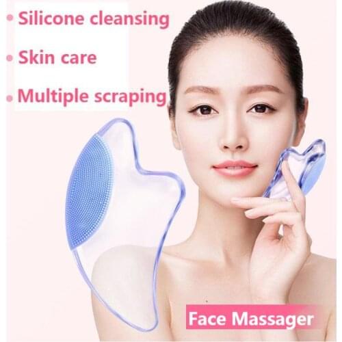 New Silicone Cleansing Facial Massage V Face Scraping Board Masseter Relaxing Face Massage Board Face-lift Refine Beauty Tool